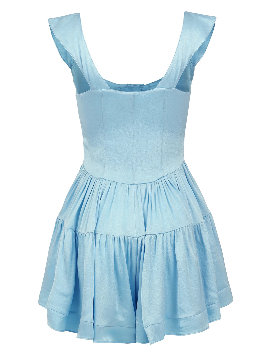 Elisabeth Romper Dress- Sky Blue Satin