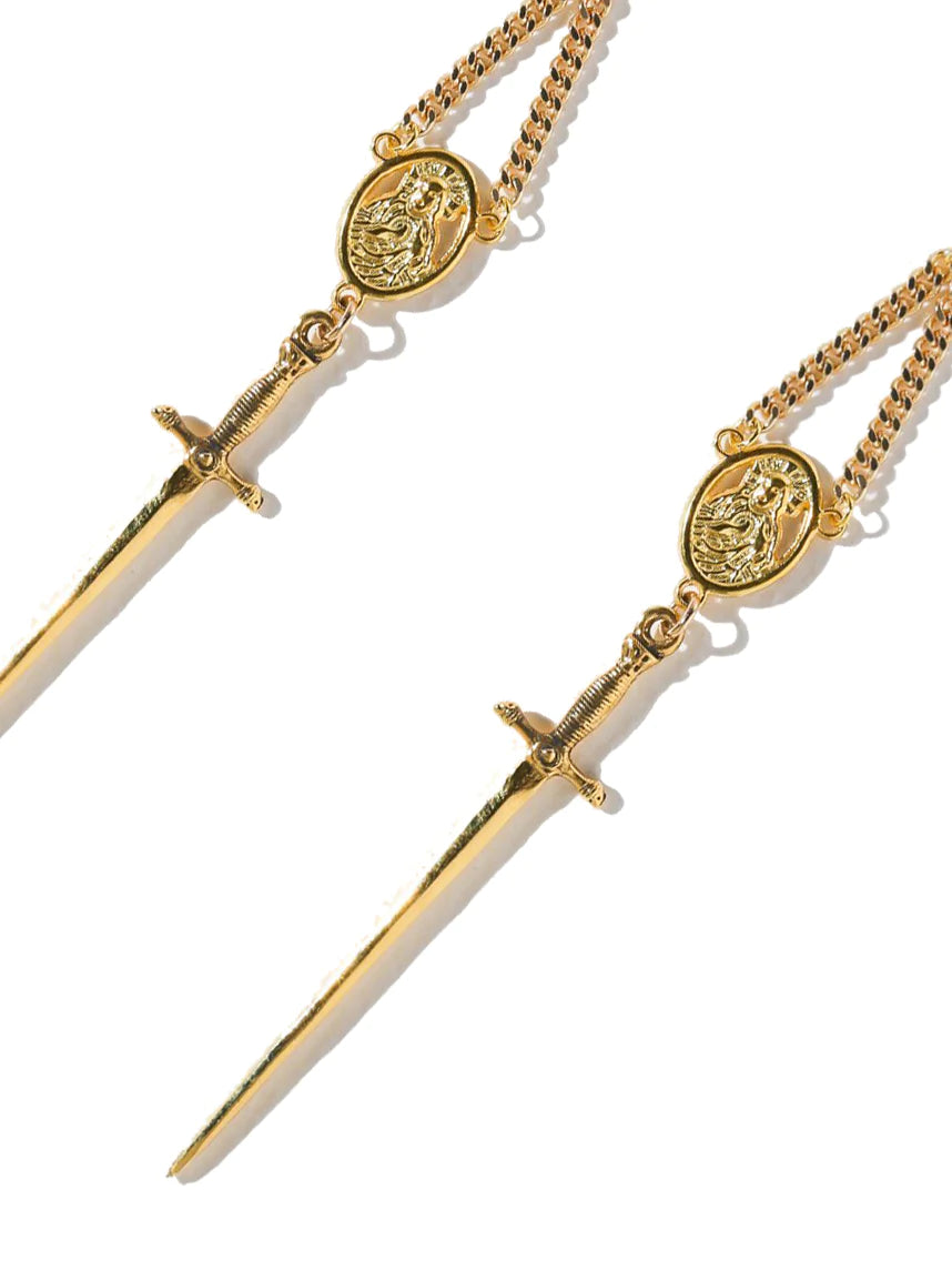 Amparo Rosary Earring- Gold