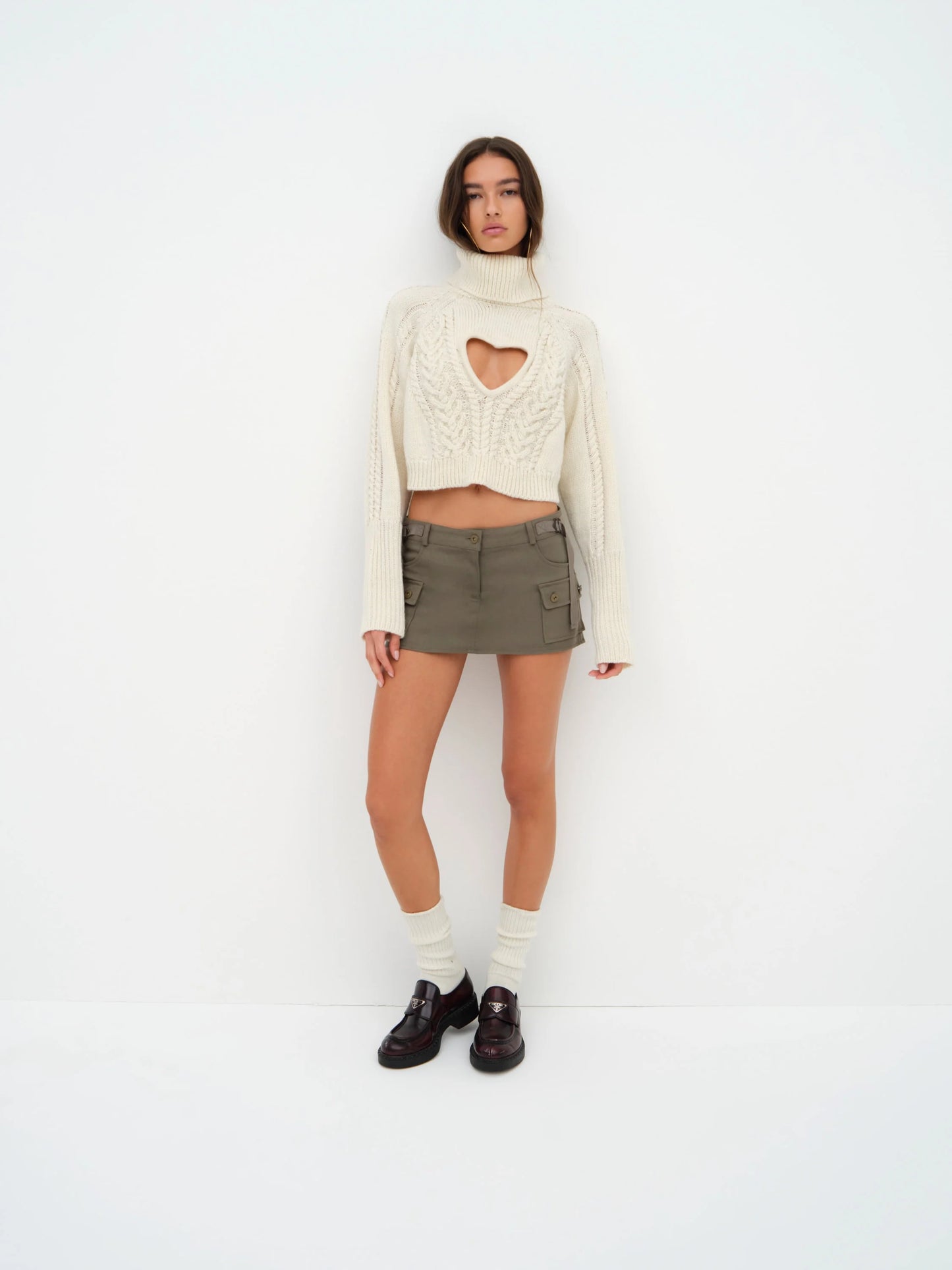 Vera Cropped Cut Out Sweater