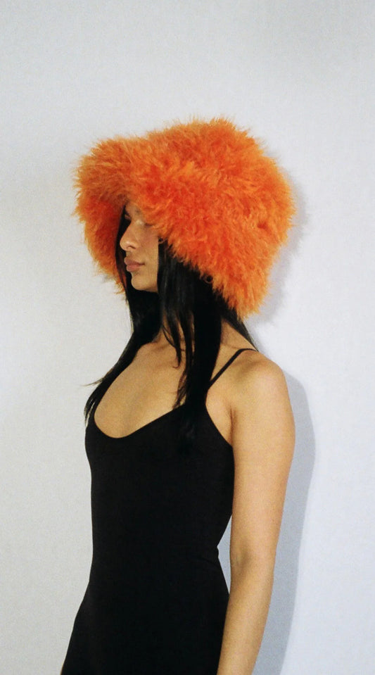Shaggy Bucket Hat- Orange