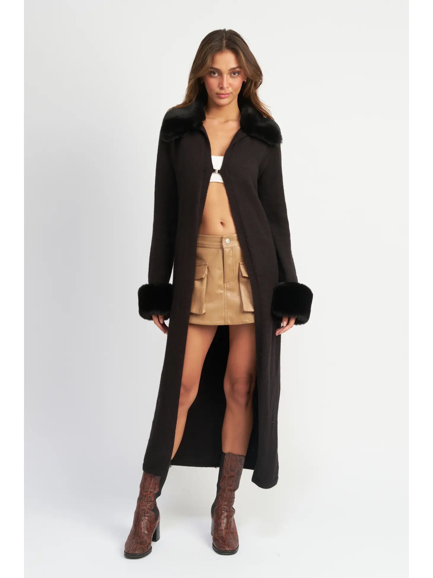 Mix Media Knit Cardigan Dreamgirl Clothes