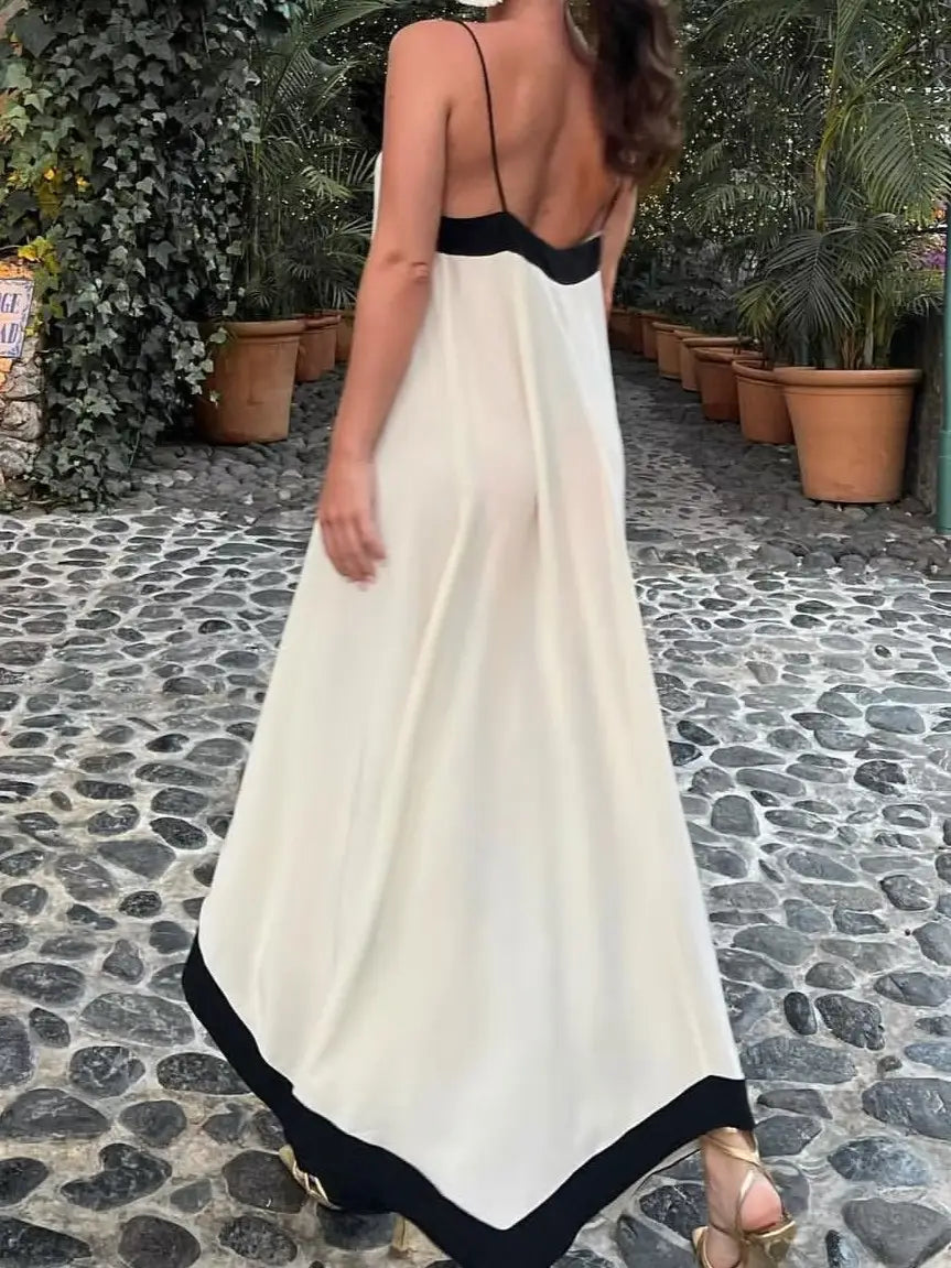 Plunge Classic Black White Contrast Slip Maxi Dress Dreamgirl Clothes Plunge Classic Black White Contrast Slip Maxi Dress Dreamgirl Clothes