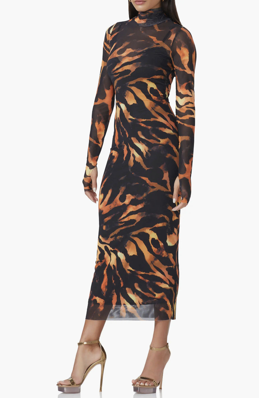 Shailene Dress Caramel Zebra