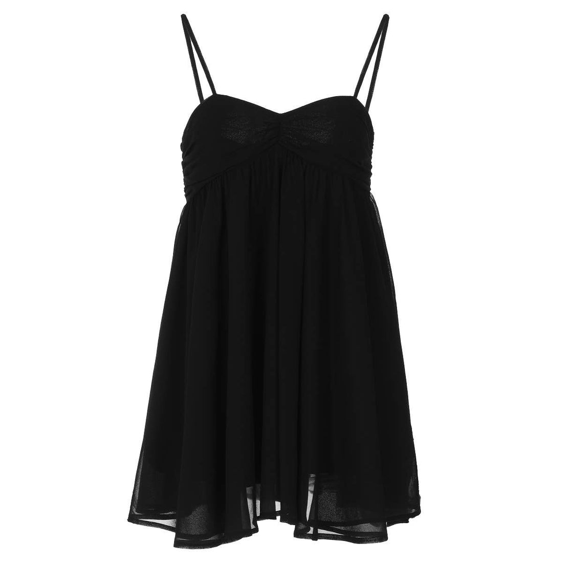 Chic Chiffon Cami Dress: Black / Missy / M