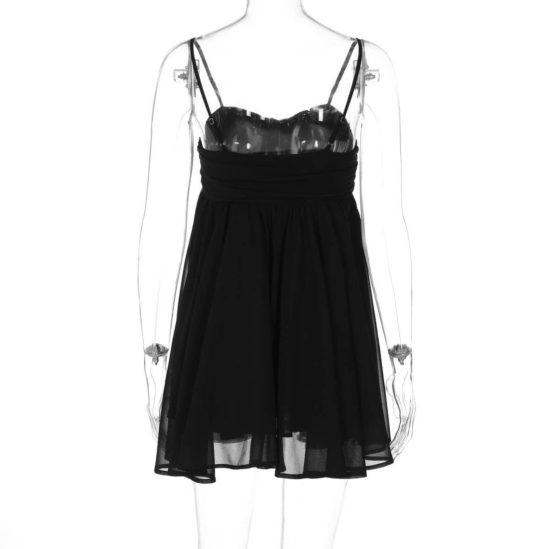 Chic Chiffon Cami Dress: Black / Missy / S