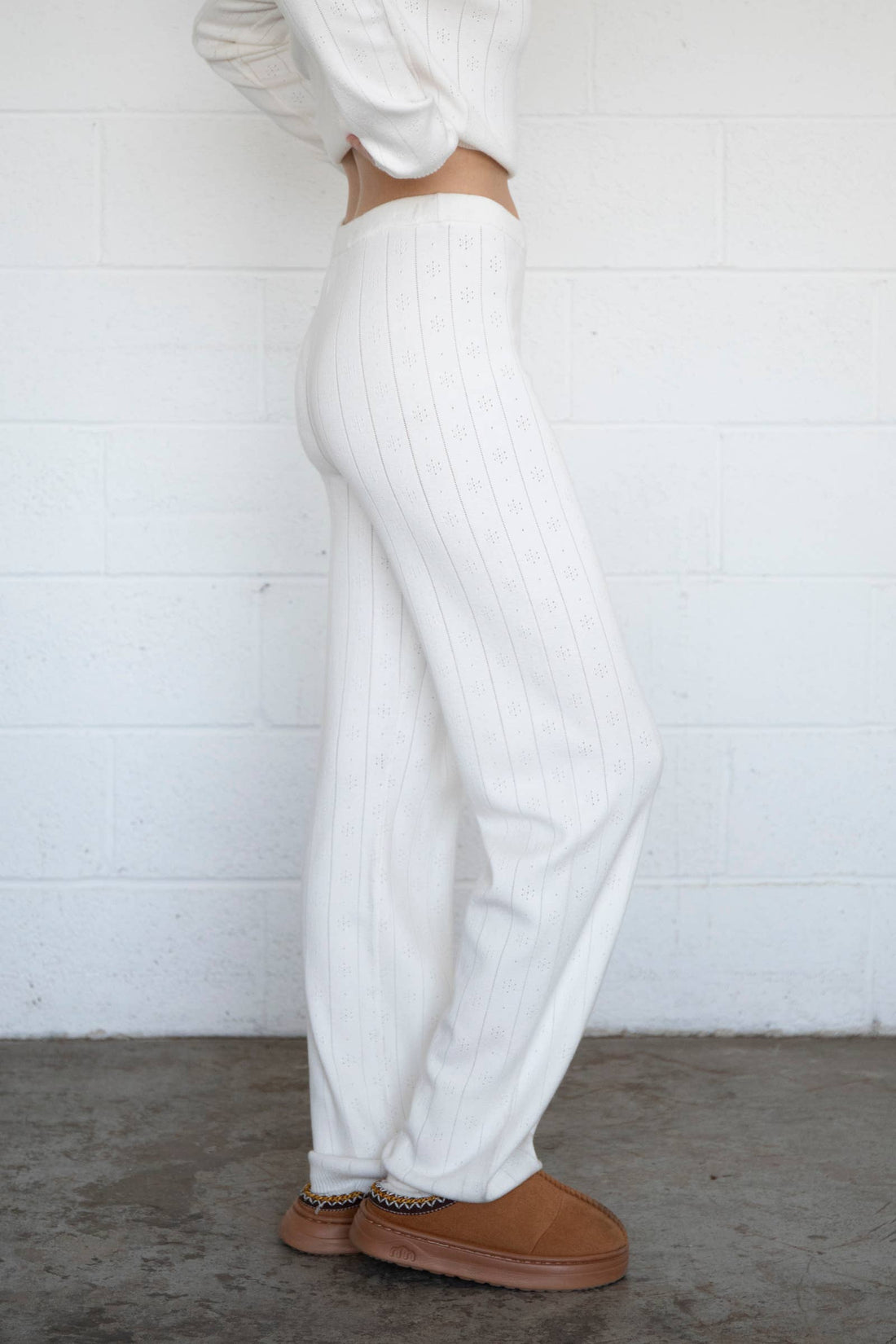 Pointelle Bottoms: Ivory / L