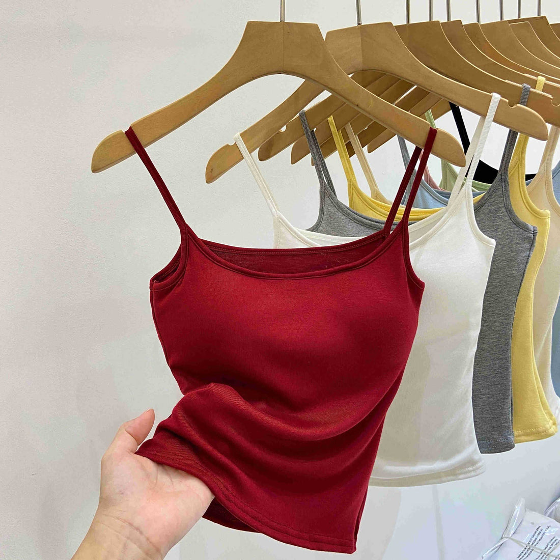 Women’s Padded Sleeveless Crop Tank Top: Yellow / Missy / M