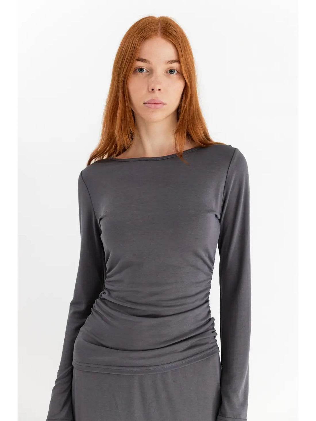 The Milena Top | Ruched Waist Long Sleeve Top