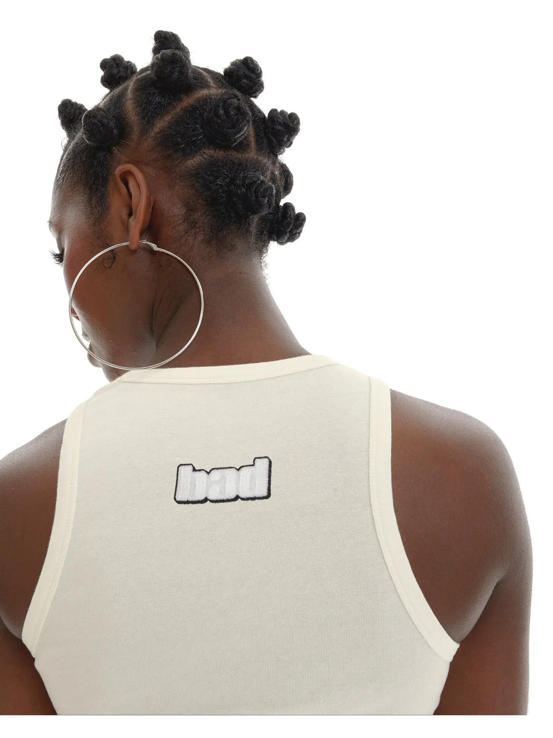Normcore Ecru Embroidered Tank Top