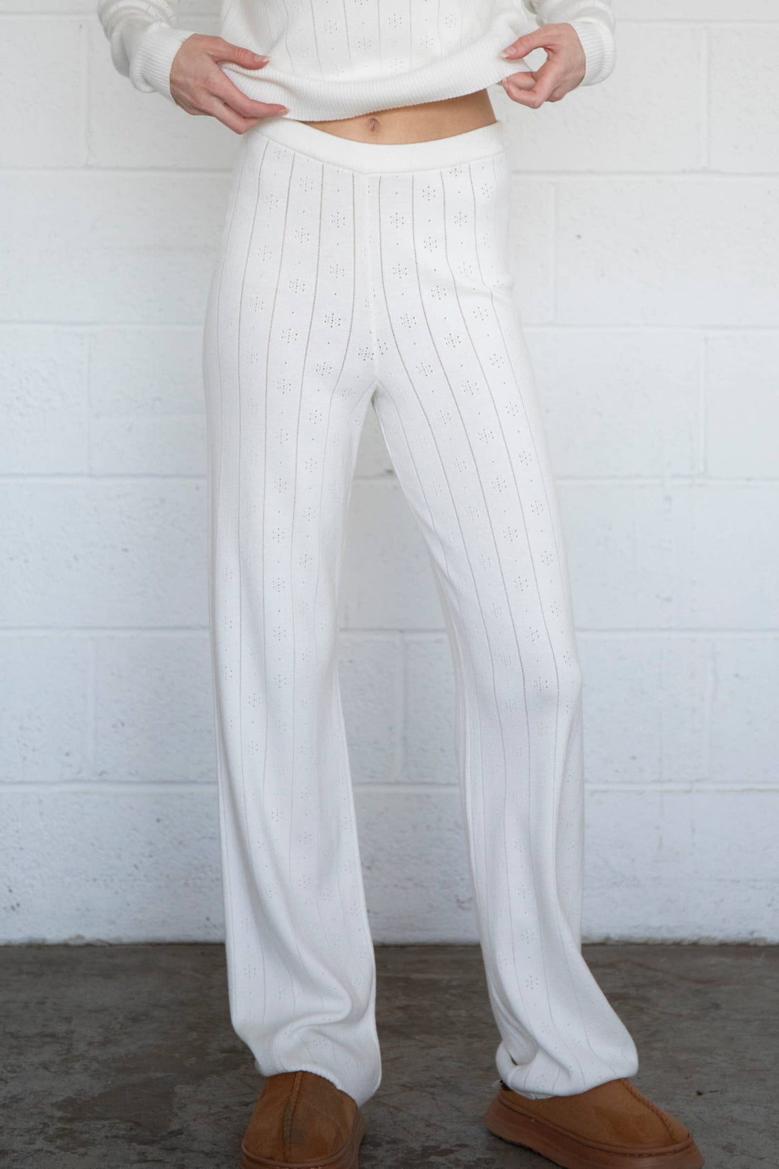 Pointelle Bottoms: Ivory / S
