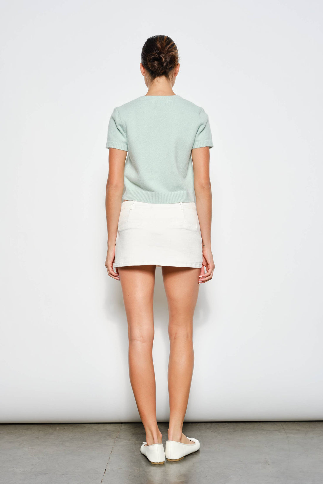 RAVEN SHORT SLEEVE CARDIGAN: Ivory