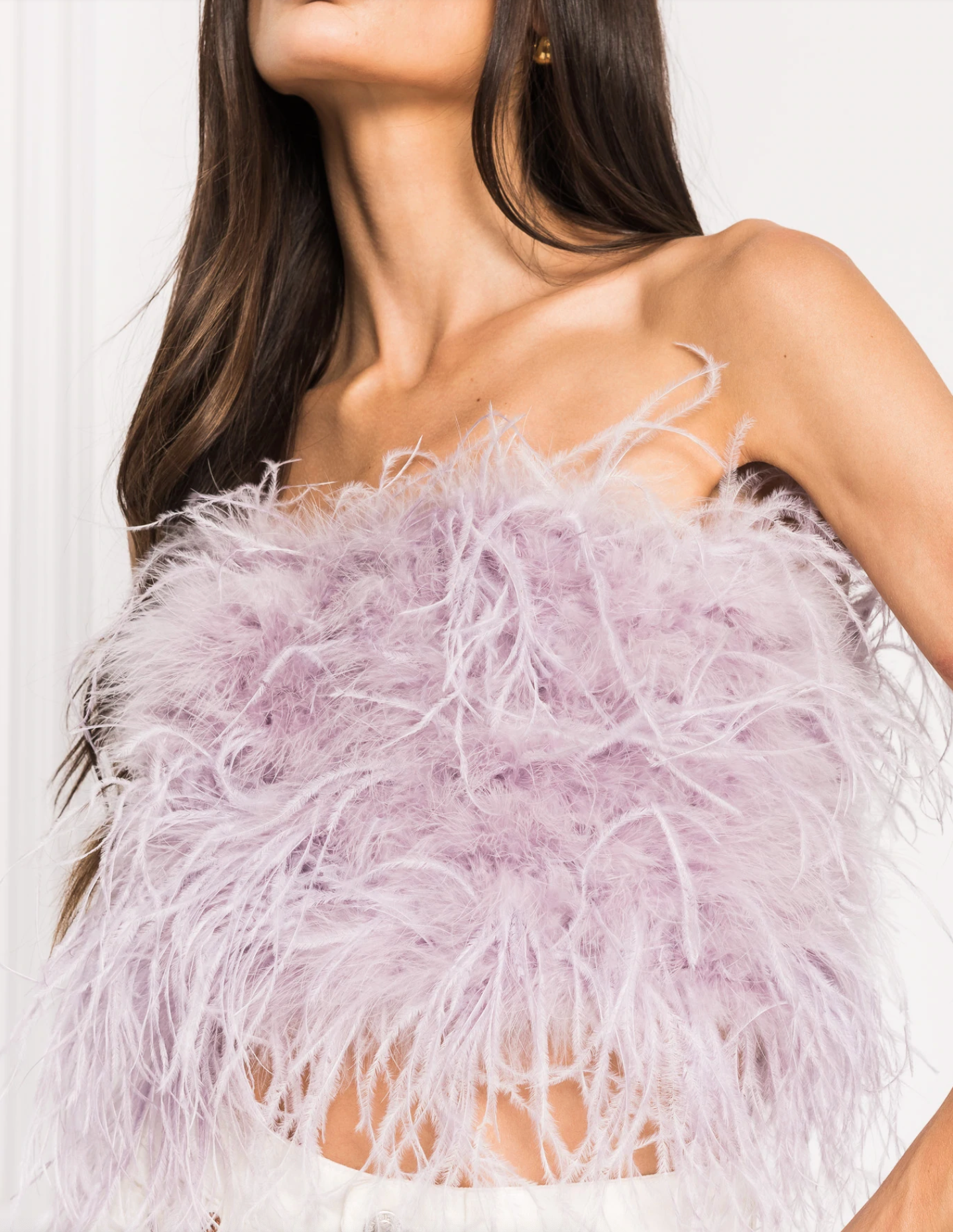 Zania Lavender Feather Bustier