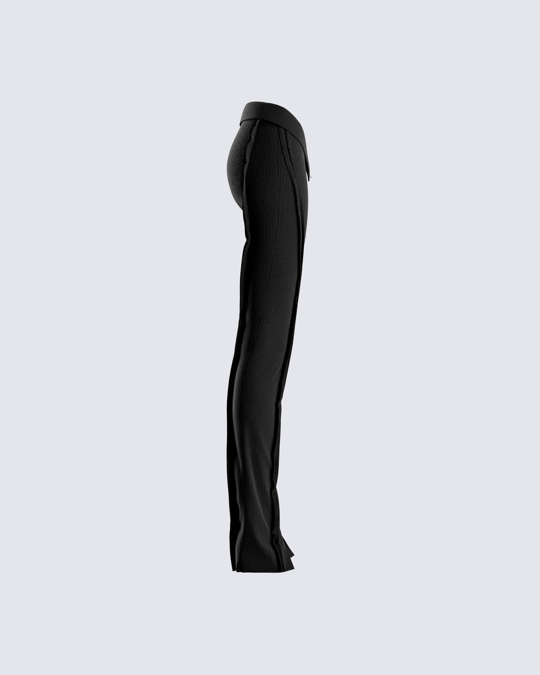 Black Ribbed V Waist Pant