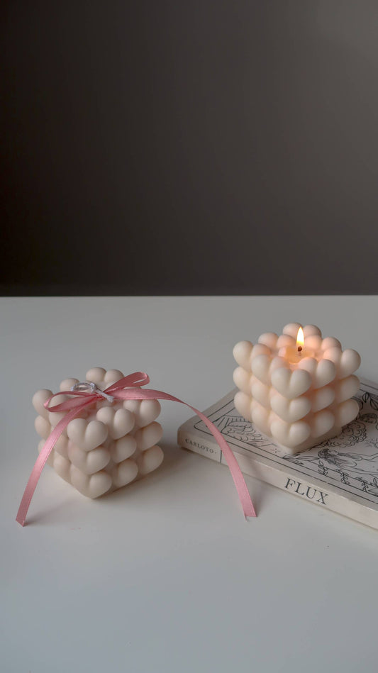 Scented Heart Bubble Candle